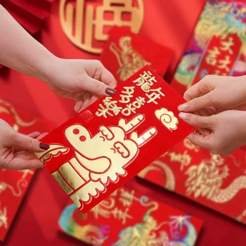 36 Adet Kırmızı Zarflar Bahar Şenliği Şanslı Para Paketleri Çin Yeni Yılı 2024 Ejderha