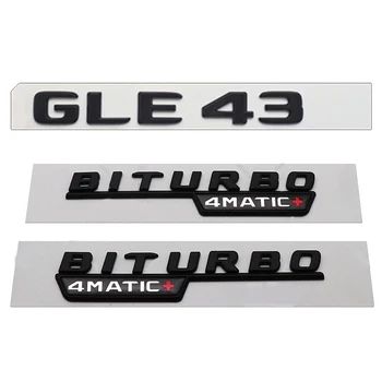 3D ABS Siyah Logo GLE43 4MATIC Amblemi Harfler Etiket Araba Trunk Rozeti Mercedes GLE 43 AMG W166 W167 C292 Aksesuarları