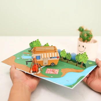 3D RV seyahat Pop Up kart emeklilik hediye baba babalar günü yıldönümü iş günler için