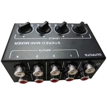3X Cx400 Mini Stereo RCA 4 Kanallı Pasif Mikser Küçük Mikser Mikser Stereo Dağıtıcı Canlı Ve Stüdyo İçin