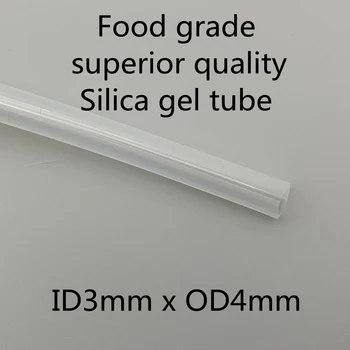 3x4 Silikon Boru ID 3mm OD 4mm Gıda Sınıfı Esnek İçecek Boru Boru Sıcaklık Dayanımı Toksik Olmayan Şeffaf
