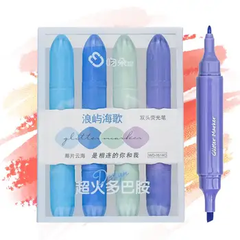 4 ADET Vurgulayıcı Seti Sevimli Kalemler Renk İşaretleyiciler Çift Uçlu Pastel Kawaii Kırtasiye Okul Malzemeleri Okul İçin