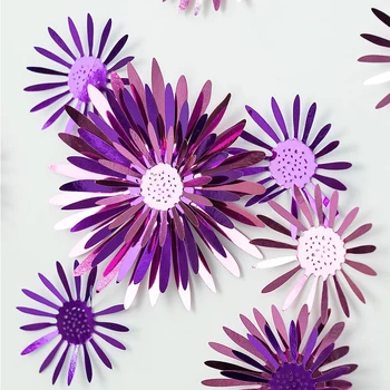 40 Adet Pembe Mor 3D Çiçek Duvar Çıkartması Papatya Duvar Çıkartmaları Kız Doğum Günü Duvar Düğün Doğum Günü Partisi Çiçek Dükkanı Pencere Dekor
