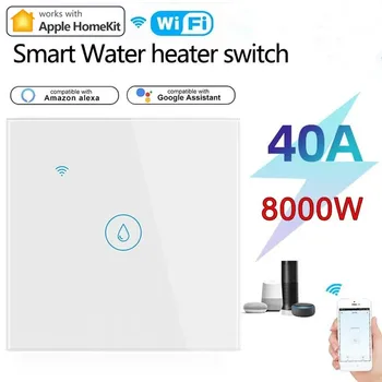 40A Homekit su ısıtıcı Anahtarı Akıllı Kazan su ısıtıcı WiFi ışık anahtarı Zamanlayıcı Paneli Anahtarı Yüksek Güç Desteği Alexa Alice