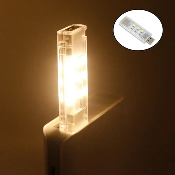 5 Adet LED kitap ışıkları USB Fiş Lambası 5V Taşınabilir Okuma Lambası Güç Bankası Dizüstü Seyahat Aydınlatma Mini Çift taraflı Gece Lambası