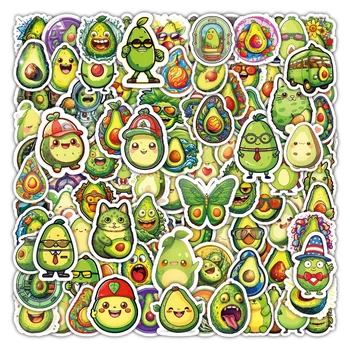 50/100 Adet Karikatür Sevimli Avokado Çıkartmalar Kawaii Yeşil Bitki DIY Oyuncak Kaykay Bagaj Dizüstü Bisiklet Çıkartması Graffiti Sticker