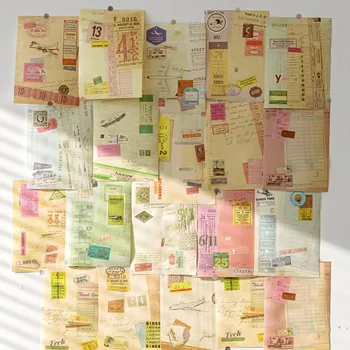 50 adet Faturaları Kitapçık Serisi Kolaj Malzeme Kağıt Vintage Önemsiz Günlük Kağıt Paketleri Arka Plan Dıy Scrapbooking Kırtasiye