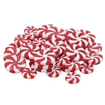 50 Adet Noel Çelenk Şeker Girdap Garland Süs Kırmızı Ve Beyaz Şeker Plastik Ağaç Şeker Dekorasyon Noel İçin