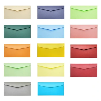 50 Adet Renkli Zarflar 8.6x4İn posta zarfı İş Antetli Kağıdı, Düğün Davetiyeleri, Duyurular, Faturalar HXBE