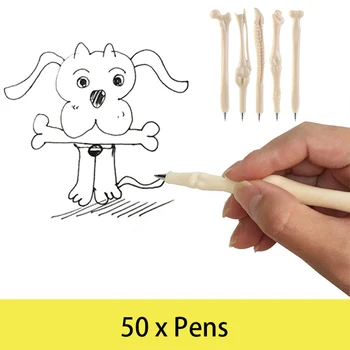50 Adet Yenilik Hemşire Kemik Kalemler Kemik Tasarım Siyah Mürekkep Tükenmez Kalemler Hemşireler Doktorlar Tıbbi Öğrenci Eğlenceli Okul Kaynağı