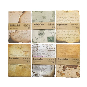 50 Sayfalık Yangın eski izleri Kolaj Malzeme Malzemeleri Kağıt ilham Dekoratif Notlar Defterler Yazma Karalama Defteri 175 * 113MM