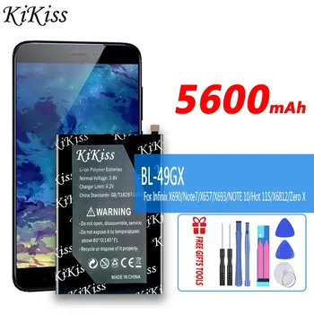 5600mAh KiKiss Güçlü Pil BL-49GX BL49GX Infinix X690/X657 / X693 / X6812 / Not 7 10 / Note7 Note10 / Sıcak 11S / Sıfır X Bateria