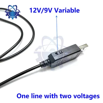 5V için 9V/12V USB Adaptör Kablosu Voltaj Yükseltme Kablosu 800MA 5.5X2.1MM DC Bağlantı Noktası Yükseltme Kablosu ile Anahtar Kablosu