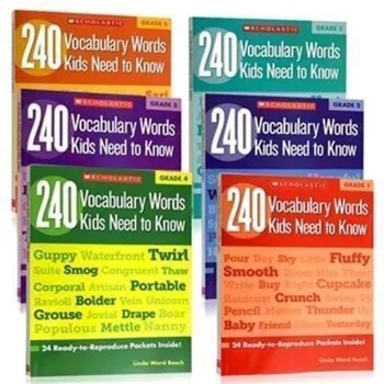 6 Adet / takım İngilizce Kelime Çalışma Kitabı İlköğretim Okulu Öğrencileri için Sınıf 1-6 İngilizce 240 Kelime Yeni Sıcak egzersiz kitabı Libro