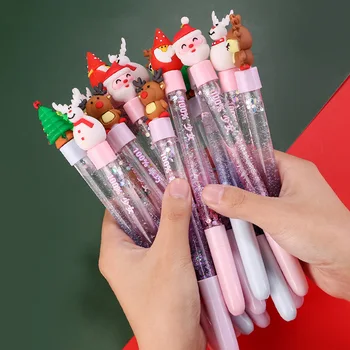 60 Adet Kırtasiye Noel Ağacı Quicksand Sequins Jel Kalem Noel Jel Kalem Noel Bataklık Kalem