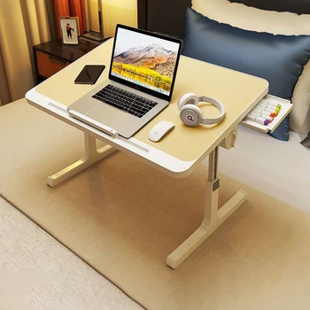 60X40CM Katlanabilir Kaldırma Bilgisayar Masası Dizüstü Tablet Masası Çekmeceli Çok Fonksiyonlu Yatak Odası Devirme Katlanır Ofis Okuma Masası