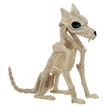 63 CM Cadılar Bayramı Dekorasyon Wolfhound İskelet Hayvan Kemik Süsler Cadılar Bayramı Sahne Parti Wolfdog Kafatası Numune Ekran Dekor