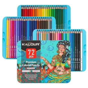72 Profesyonel Yağlı Renkli Kalemler, Sanatçı Kalem Seti Boyama Kitapları için Premium Sanatçı Yumuşak Serisi Kurşun Eskiz Çizim
