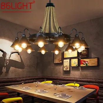 86 ışık Klasik avize Retro armatürleri Loft tasarım LED yaratıcı endüstriyel halat askılı lamba Ev Yatak Odası Otel için