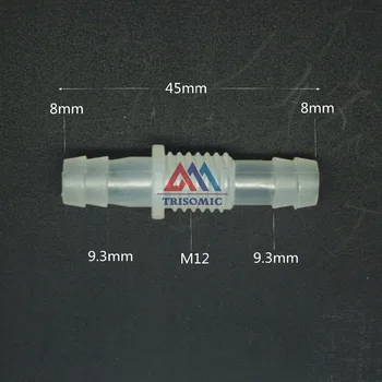8mm-M12 - 8mm Düz Redüksiyon Konnektörü Plastik Bağlantı Dikenli Redüksiyon Konnektörü Metrik Malzeme PP