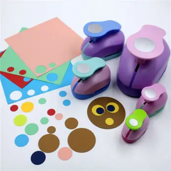 9mm 16mm 25mm Renk Rastgele Uygun El Yapımı DIY Yuvarlak Delik Yumruk Kart Yapımı Kabartma Kağıt Şekillendirici Kesici