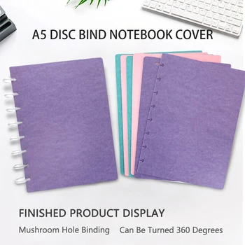 A5 Renk Ayrılan Ciltleme Kapağı Disk Halka Mantar Delik Dizüstü Kabuk Kapak DIY Montaj notebook kılıfı Scrapbooking Malzemeleri