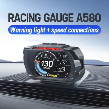 A580 OBD2 Araba Head Up Display HUD Akıllı Araba Su ve Yağ sıcaklığı Turbo RPM Ölçer Dijital Hız Gerilim Otomatik Metre