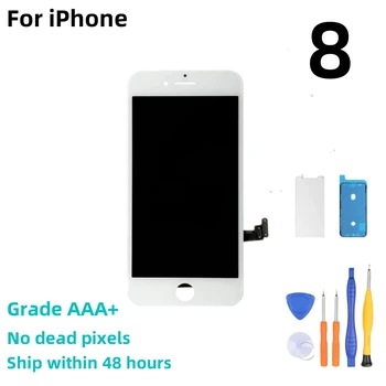 AA + lcd ekran Için iPhone 6 7 8 6 S Artı Dokunmatik Ekran Onarım Için iPhone 7 Artı 8 Artı Hiçbir Kusur Temperli Cam + Araçları Ücretsiz Kargo