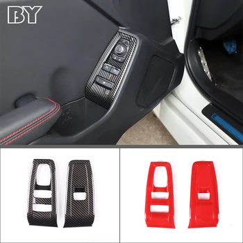 ABS Karbon Fiber / Kırmızı Stil Araba pencere camı Kaldırma Düğmeleri Çerçeve Toyota 86 / Subaru BRZ 2022 Oto Aksesuarları
