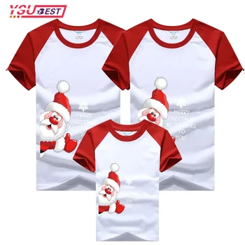 Aile Eşleştirme Kıyafetler Noel Anne Baba Bana Baba Kızı Oğul Giysileri Tshirt Baba ve Bana Giysi Noel Kardan Adam Aile Seti