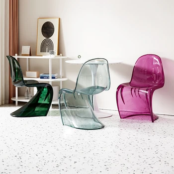 Akrilik şeffaf sandalyeler plastik kristal sandalyeler kalınlaşmış ev yemek masaları ve sandalyeler.