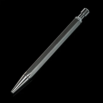 Altı Kenar Basın Tipi EDC Kırtasiye Yazma Kalem Metal İmza Kalem Dönen Dişli Kalem İşareti Kalem Tükenmez Kalem