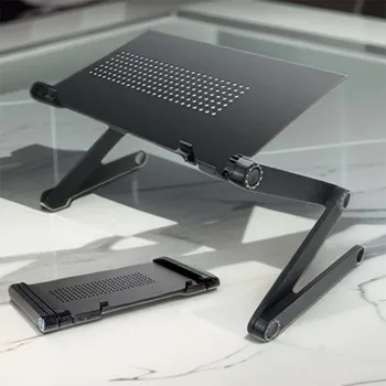 Alüminyum Alaşım Katlanır laptop standı Çok Fonksiyonlu Ayarlanabilir Dizüstü Bilgisayar Lapdesk TV Yatak Kanepe PC Masa Masa Standı