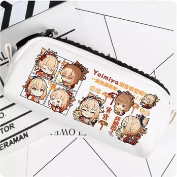 Anime Genshin Darbe Yoimiya Kalem Kutusu Oxford kanvas saklama çantası Kalem Kutusu Kalem Kutusu Okul Kalem Çantası 2090