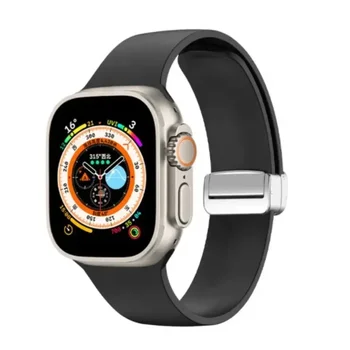 Apple Watch 8 Ultra serisi lastik saat kayışı için yüksek kaliteli silikon saat kayışı