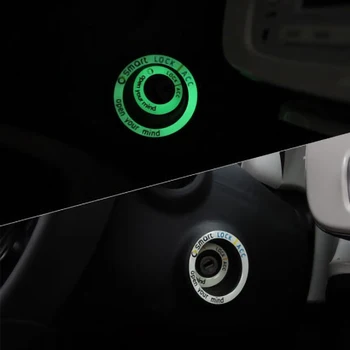 Araba Anahtarı Başlangıç Halka Floresan 3D dekorasyon çıkartmaları Mercedes Smart 453 İçin Fortwo Forfour Kontak Anahtarı Anahtar Deliği Etiket