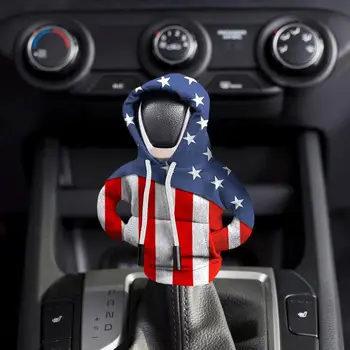 Araba Değiştiren Kapak Hoodies Yaratıcı Amerikan Bayrağı Vites Kolu Kapağı Manuel Otomatik Evrensel Araba Vites Kolu İç Aksesuar
