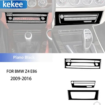 Araba Merkezi Radyo Kontrol Paneli ayar kapağı Sticker Piyano Siyah İç Trim İçin BMW Z4 E89 2009-2016 Oto Dekoratif Aksesuarları