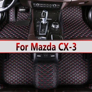 Araba Paspaslar Mazda CX-3 CX3 DK 2016 ~ 2022 Deri Lüks Mat Koruyucu Halı Halı Seti Oto İç Parçaları Araba Aksesuarları