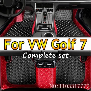 Araba Paspaslar Volkswagen VW Golf 7 İçin 7.5 GTE GTD GTI 2012 ~ 2020 Halı Deri Mat Kilim Pad İç Parçaları Araba Aksesuarları