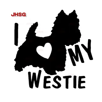 Araba vinil yapışkan Seviyorum Westie Terrier Köpek Motosiklet Dekoratif Aksesuarları Çeşitli Boyutlarda / Renklerde