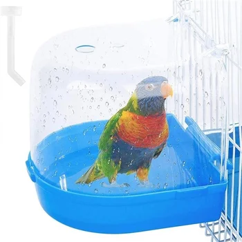 Asılı Kuş Banyosu Küp Papağan Küvet Banyo Duş Kutusu Kafesi Aksesuarı Küçük Kuş Kanarya Muhabbet Kuşu Papağanının Muhabbet Kuşu