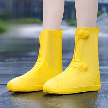 Ayakkabı Kapakları Su Geçirmez ve kaymaz Yağmur Dişli Su Geçirmez erkek ve kadın su ayakkabısı Kalınlaşmış Aşınma tabanlı yağmur çizmeleri Kapak Yeni