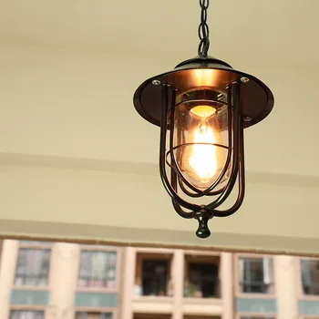 Açık avizeler Vintage Loft kolye ışık endüstriyel tarzı cam lamba avrupa koridorlar balkon restoran aydınlatma armatürü