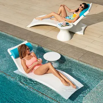 Açık fiberglas şezlong havuz sandalyesi su salonu yatak güverte plaj sandalyesi bahçe Yüzme Havuzu Salonu su