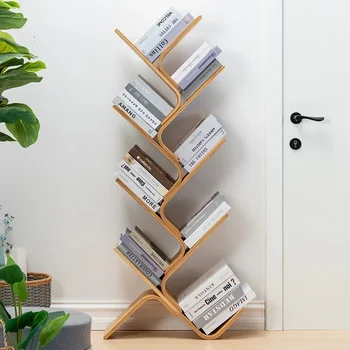 Ağaç Şeklinde Kitaplık Zemin Öğrenci Ev Yatak Odası Yerden Tasarruf Sağlayan depolama dolabı Modern Minimalist Küçük Kitaplık Raf