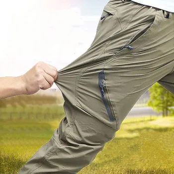 Bahar Streç Rahat Pantolon Erkekler Çok Fonksiyonlu Elastik Ultra-İnce Nefes Uzun Pantolon Su Geçirmez Taktik Kargo Pantolon S-8XL