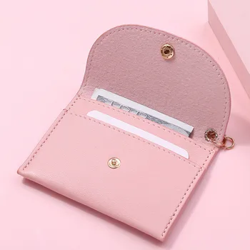 Basit Moda PU deri bozuk para cüzdanı Kadın Toka Ultra-ince Mini Değişim Çantalar Anahtarlık Cüzdan kart tutucu Kılıfı Küçük Cüzdan