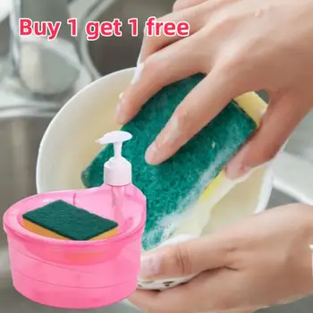 Basın Tipi Otomatik Deterjan Dağıtıcı Temizleme Süngeri Sabunluk Şişe Sabun pompalı dağıtıcı Mutfak Lavabo İçin