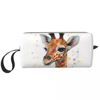 Bebek Zürafa Kreş Sanat Büyük Makyaj Çantası Su Geçirmez Kılıfı Seyahat Kozmetik çantalar depolama Çantası Kadınlar için